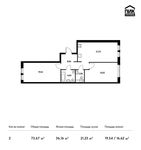 Планировка 2-комнатной квартиры, 73,67 м2