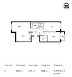 Планировка 3-комнатной квартиры, 86,91 м2