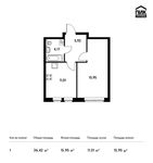 Планировка 1-комнатной квартиры, 36,42 м2
