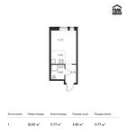 Планировка квартиры студии, 22,55 м2