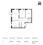 Планировка 3-комнатной квартиры, 81,78 м2