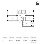 Планировка 4-комнатной квартиры, 114,4 м2