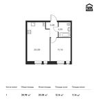 Планировка 1-комнатной квартиры, 38,98 м2