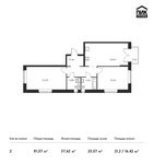 Планировка 2-комнатной квартиры, 81,07 м2