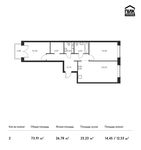 Планировка 2-комнатной квартиры, 73,91 м2