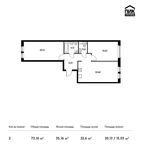 Планировка 2-комнатной квартиры, 73,16 м2