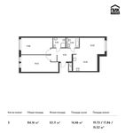 Планировка 3-комнатной квартиры, 84,16 м2