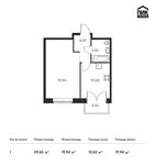 Планировка 1-комнатной квартиры, 39,65 м2
