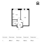 Планировка 1-комнатной квартиры, 38,8 м2
