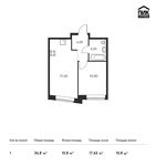 Планировка 1-комнатной квартиры, 36,8 м2