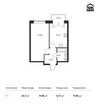 Планировка 1-комнатной квартиры, 42,3 м2
