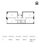 Планировка 3-комнатной квартиры, 95,29 м2