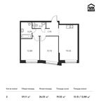 Планировка 2-комнатной квартиры, 59,11 м2