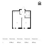 Планировка 1-комнатной квартиры, 37,98 м2