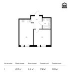 Планировка 1-комнатной квартиры, 41,17 м2