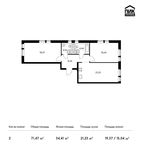 Планировка 2-комнатной квартиры, 71,47 м2