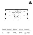 Планировка 3-комнатной квартиры, 95,42 м2