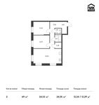 Планировка 2-комнатной квартиры, 69 м2