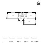Планировка 2-комнатной квартиры, 72,01 м2