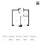 Планировка 1-комнатной квартиры, 38,51 м2