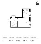 Планировка квартиры студии, 28,75 м2