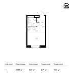 Планировка квартиры студии, 24,57 м2