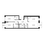 Планировка 3-комнатной квартиры, 79,18 м2