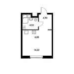 Планировка квартиры студии, 27,8 м2