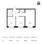 Планировка 2-комнатной квартиры, 55,6 м2