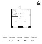 Планировка 1-комнатной квартиры, 39,2 м2