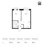 Планировка 1-комнатной квартиры, 35,7 м2