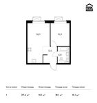 Планировка 1-комнатной квартиры, 37,6 м2