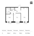 Планировка 2-комнатной квартиры, 56,2 м2