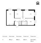 Планировка 3-комнатной квартиры, 78,5 м2
