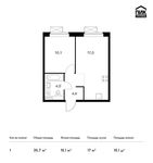Планировка 1-комнатной квартиры, 35,7 м2