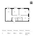 Планировка 3-комнатной квартиры, 78,5 м2