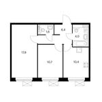 Планировка 2-комнатной квартиры, 50,9 м2