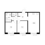 Планировка 2-комнатной квартиры, 59,1 м2