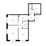 Планировка 2-комнатной квартиры, 68,1 м2