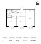 Планировка 2-комнатной квартиры, 59,1 м2