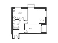 Планировка 2-комнатной квартиры, 63,08 м2