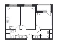 Планировка 2-комнатной квартиры, 50,1 м2