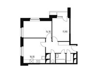 Планировка 2-комнатной квартиры, 58,9 м2