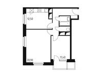 Планировка 2-комнатной квартиры, 58 м2