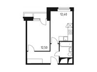 Планировка 1-комнатной квартиры, 37,3 м2