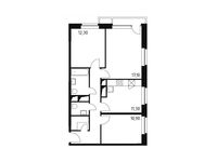 Планировка 3-комнатной квартиры, 71 м2