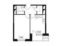 Планировка 1-комнатной квартиры, 42,5 м2