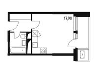 Планировка квартиры студии, 27,7 м2