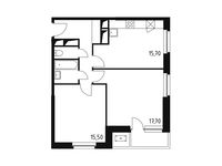 Планировка 2-комнатной квартиры, 62,3 м2