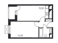Планировка 1-комнатной квартиры, 37,7 м2
